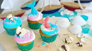 Chocolate Seashell and Mermaid Cupcakes