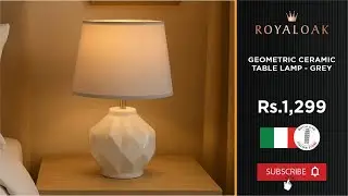 Royaloak | Geometric Ceramic Table Lamp - Grey
