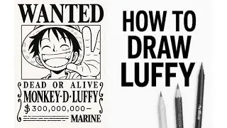 How to draw Luffy Wanted Poster Step by Step | wanted poster drawing luffy |