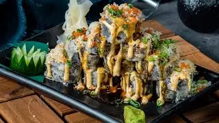 Volcano maki - Volcano roll - Hosomaki- Restaurant style by Mehboob Sushi Chef 🥑🍤🍣🔪🥢