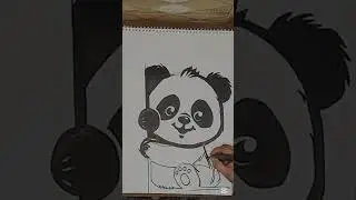 panda drawing and sketch and marker calligraphy tatoriyal professional panting ideas #pendrawing