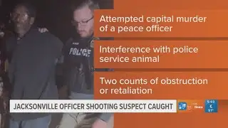 Suspect accused of shooting Jacksonville officer, captured, charged with attempted capital murder