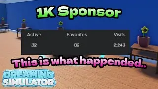 What happens when you sponsor your roblox simulator for 1k robux