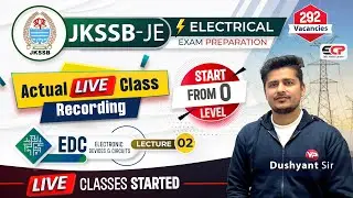 Actual live class recording of JKSSB JE Electrical Written Exam Preparation | EDC L-2