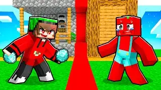 Mi Amigo DIVIDE LA ALDEA por la MITAD en Minecraft!