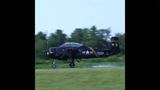 Beautiful T-28 Landing Princeton Airport NJ