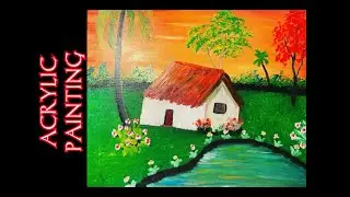 How to draw colorful landscape acrylic painting. | #painting #landscape #colorful #painting #drawing