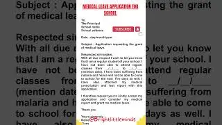 Medical leave application for school #leaveletter