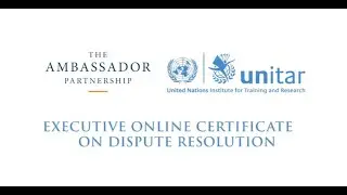 Executive Online Certificate on Dispute Resolution with The Ambassador Partnership & UNITAR 2021