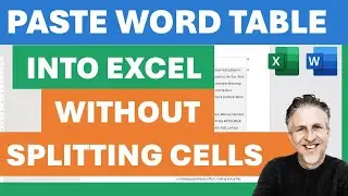 Вставить таблицу Word в Excel без разделения ячеек
