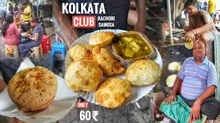 Kolkata Club Kachori With Samosa | Kesar Chai | Matar Alo Sabji Kachori | 60₹/- Only | Street Food