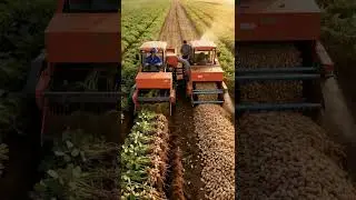 Automatic harvester harvesting peanuts#shorts #farmer #fruit #nature #agriculture  #farming