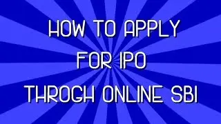 how to apply for ipo through sbi online