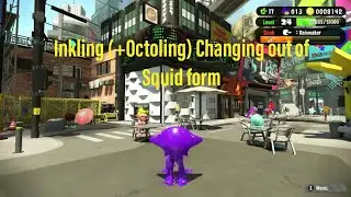 Inkling (+Octoling) Changing out of Squid form: Splatoon 2