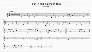 Elvis Presley Can't Help Falling In Love - Clarinet - Free Sheet Music