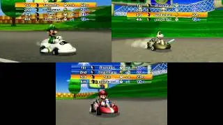 Mario Kart Wii - ALL RETRO TRACKS 4-Player Online Splitscreen (Tilt Controls Only)