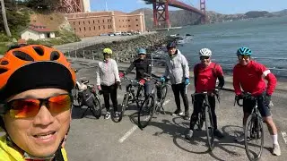 GOWES INDO-SF group biking from Crissy Field Golden Gate to Tiburon