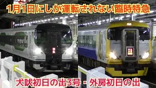 【運転は一年に一度だけ】E257系OM-92編成　特急犬吠初日の出3号 銚子行き & E257系NB-02編成　特急外房初日の出 千倉行き　秋葉原駅通過　警笛あり　2026/01/01
