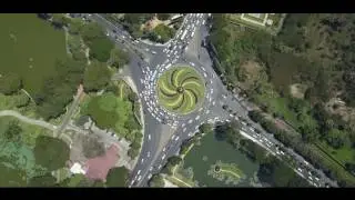 Yangon cityscape bird view