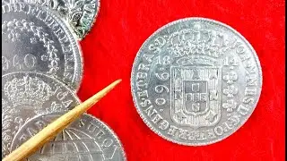 #960 REIS BRASIL COL&Ocirc;NIA da BAHIA ANO 1814, VALIOSA MOEDA DE PRATA. VEJA NO V&Iacute;DEO DETALHES E VALOR