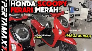 REVIEW Honda Scoopy 2026 Warna Merah Glossy Ferari Fashion Red Harga Murah Rangka Underbone eSAF
