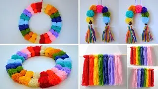 3 Different Cute Rainbow Wall Hanging | Yarn Wall Decor Idea | DIY Home Decor | Craft For Kids Room