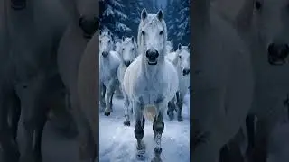 &ldquo;Pure Freedom: White Horses Running in the Snow ❄️🐎&rdquo; #horse #snow #nature #animals #viral #asmr