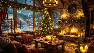 Beautiful Christmas Music 🎄 Cozy Fireplace & Soft Snowfall for Deep Relaxation