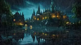Heading to Hogwarts Castle in the Rain and Roaring Thunder | Sleep, Insomnia, Therapy