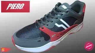 Sepatu Sneaker Pria Piero Ergo Grey Red White Original