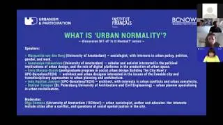 What is &ldquo;urban normality&rdquo; and what we learned about it during the COVID lockdown?