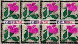 Ason jam. Cross stitch flower design.
