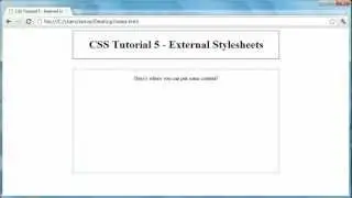 CSS Tutorial 5 - External Stylesheets