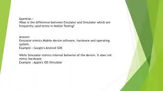 Mobile Automation Testing. Emulator/Simulator