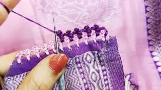 Border krosha design #sareekuchu #simple border design #easy kuchu design // Nandana Creations //