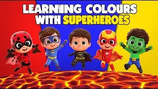 Learning Colours with Superheroes 🌈 | Floor is Lava Game | Kids PE Songs@TinyTwinkles2k18