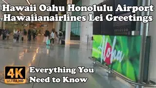 Hawaii Oahu Honolulu HNL Airport Walkthrough & Lei Greetings from Hawaiian Airlines