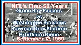 Green Bay Packers vs Washington Redskins September 12 1959 Bowman Gray Stadium Exhibition Game