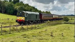 Embsay & Bolton Abbey Railway BR Class 20 diesel locomotive departing from Embsay station 