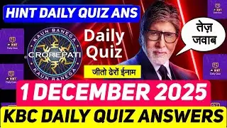 KBC Offline Daily Quiz Answers 1 December 2025 | KBC Live Answer Today | Play Along Hint Daily Quiz