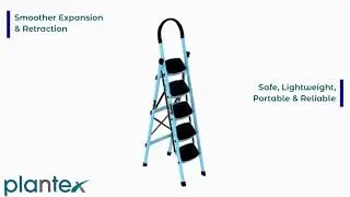 Plantex Premium Steel Folding 5 Step Ladder for Home