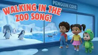 Walking in the Zoo Song | Animal Actions for Kids | Mr.Bunkins