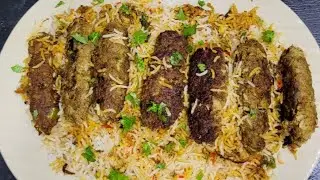 🤤 Smoky Seekh Kebab Biryani Recipe | Eid / Dawat Special #foryou #food #cooking #food #biryani