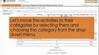 Creating grade categories in the Moodle grades area