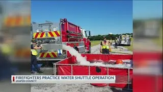 Jasper Co. firefighters practice water shuttle operations