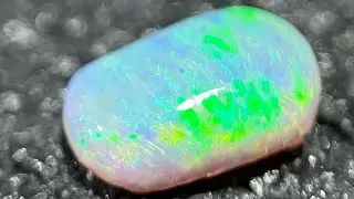 Cutting Lightning Ridge opal chip on DIY cabbing machine