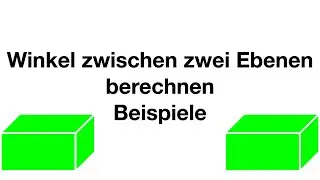 Winkel zwischen zwei Ebenen BSP