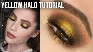YELLOW CUT CREASE HALO EYESHADOW TUTORIAL FOR HOODED EYES | Yellow and Brown Eye Makeup Look