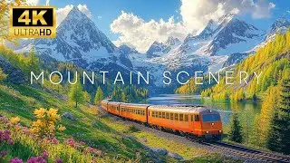 Calming Lake View Train 🚂 Beautiful Relaxing Music, Sleep, Stress Relief, Scenic Scenery