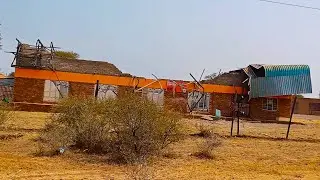 Damage due to strong winds in Mokgalaneng in South Africa